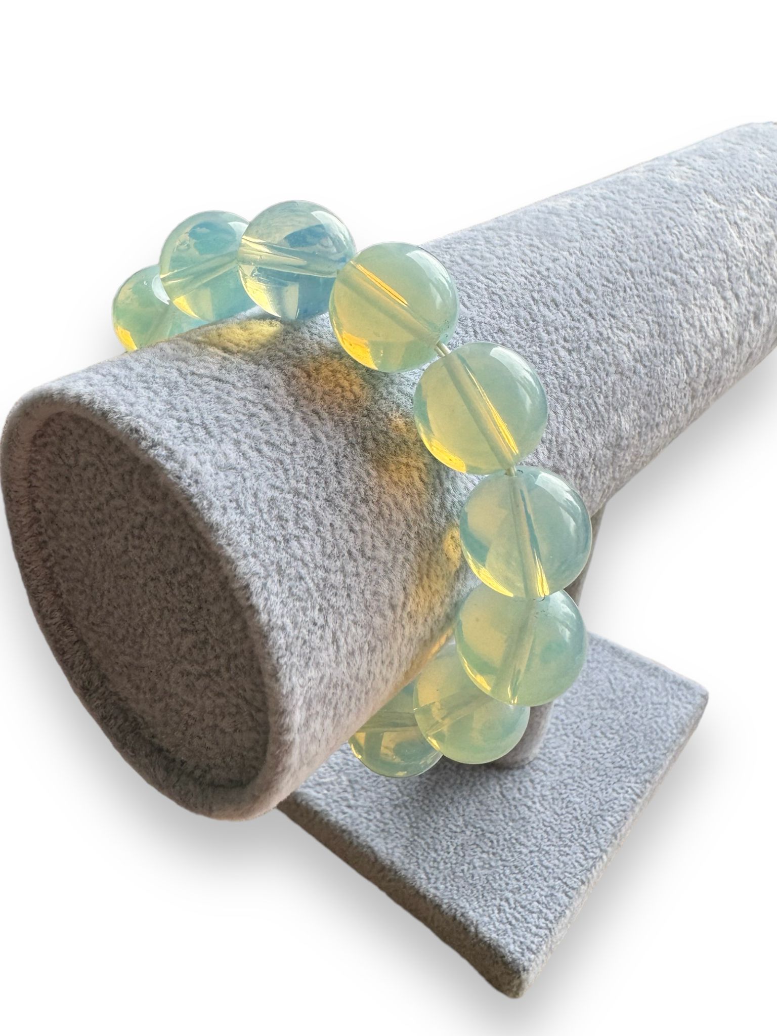 Handgefertigte Onyx Perlen Armband L-18-20 cm 14mm – Bild 3